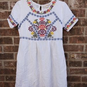 White Embroidered Dress Size Small